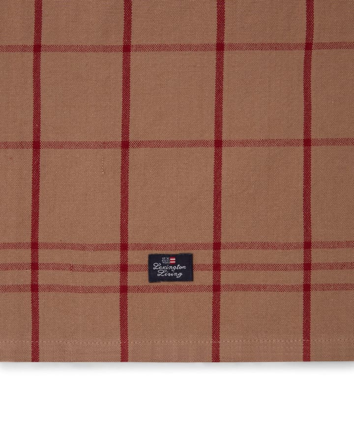 Checked Organic Cotton Oxford kökshandduk 50x70 cm, Beige-red Lexington