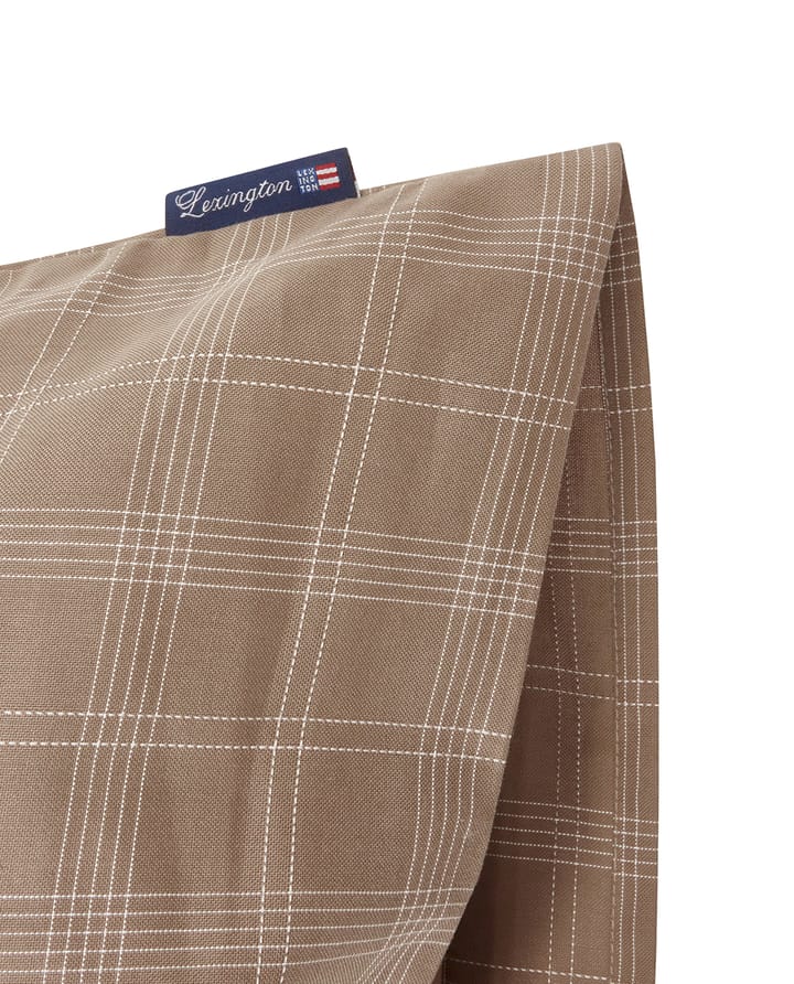 Checked Pinpoint Oxford örngott 50x60 cm, Brown Lexington