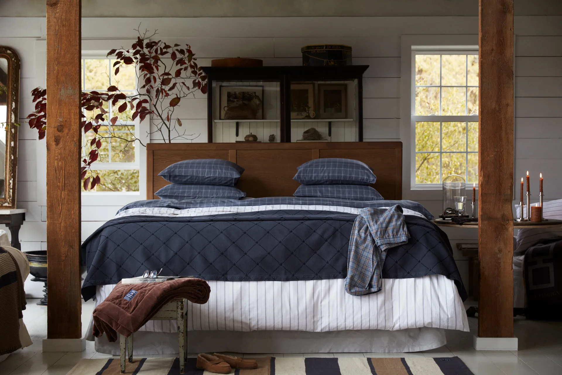 Checked Pinpoint Oxford örngott 50x60 cm, Dove Lexington