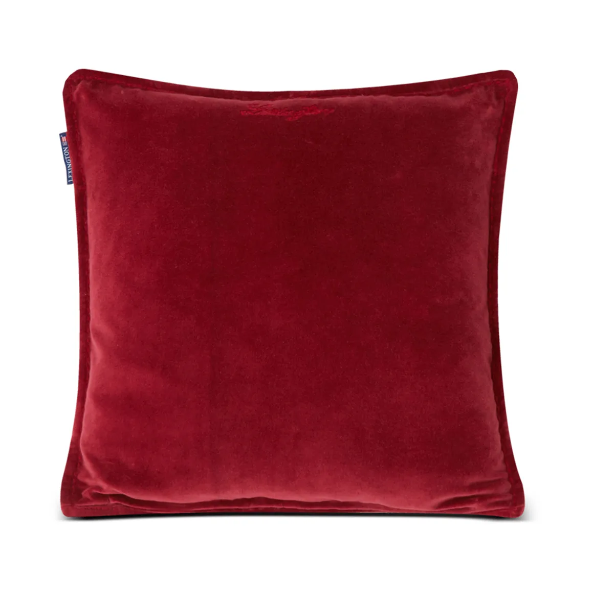 Checked quiltad linne/bomull kuddfodral 50x50 cm, Green-red-beige Lexington