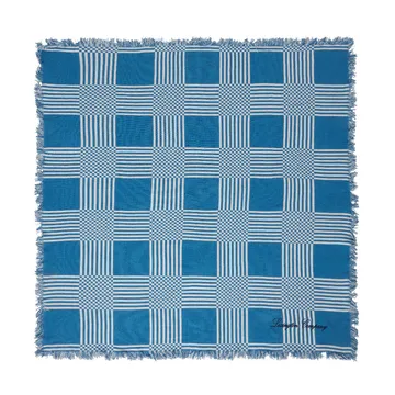 Checked Recycled Cotton picknickfilt 150x150 cm - Blue - Lexington