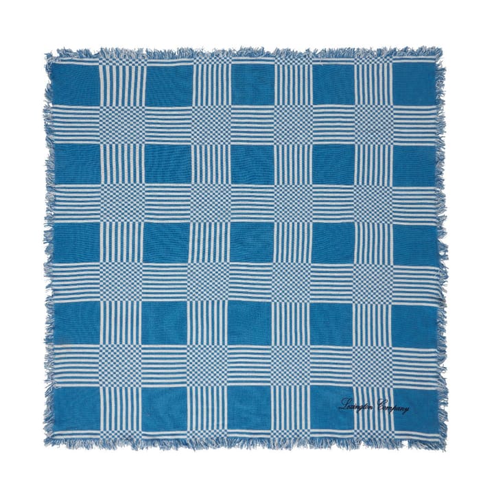 Checked Recycled Cotton picknickfilt 150x150 cm - Blue - Lexington