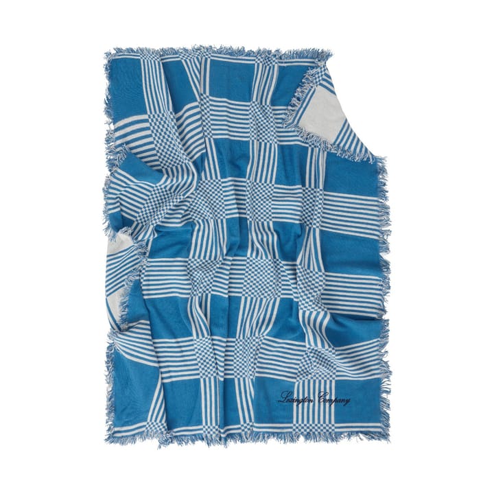 Checked Recycled Cotton picknickfilt 150x150 cm, Blue Lexington