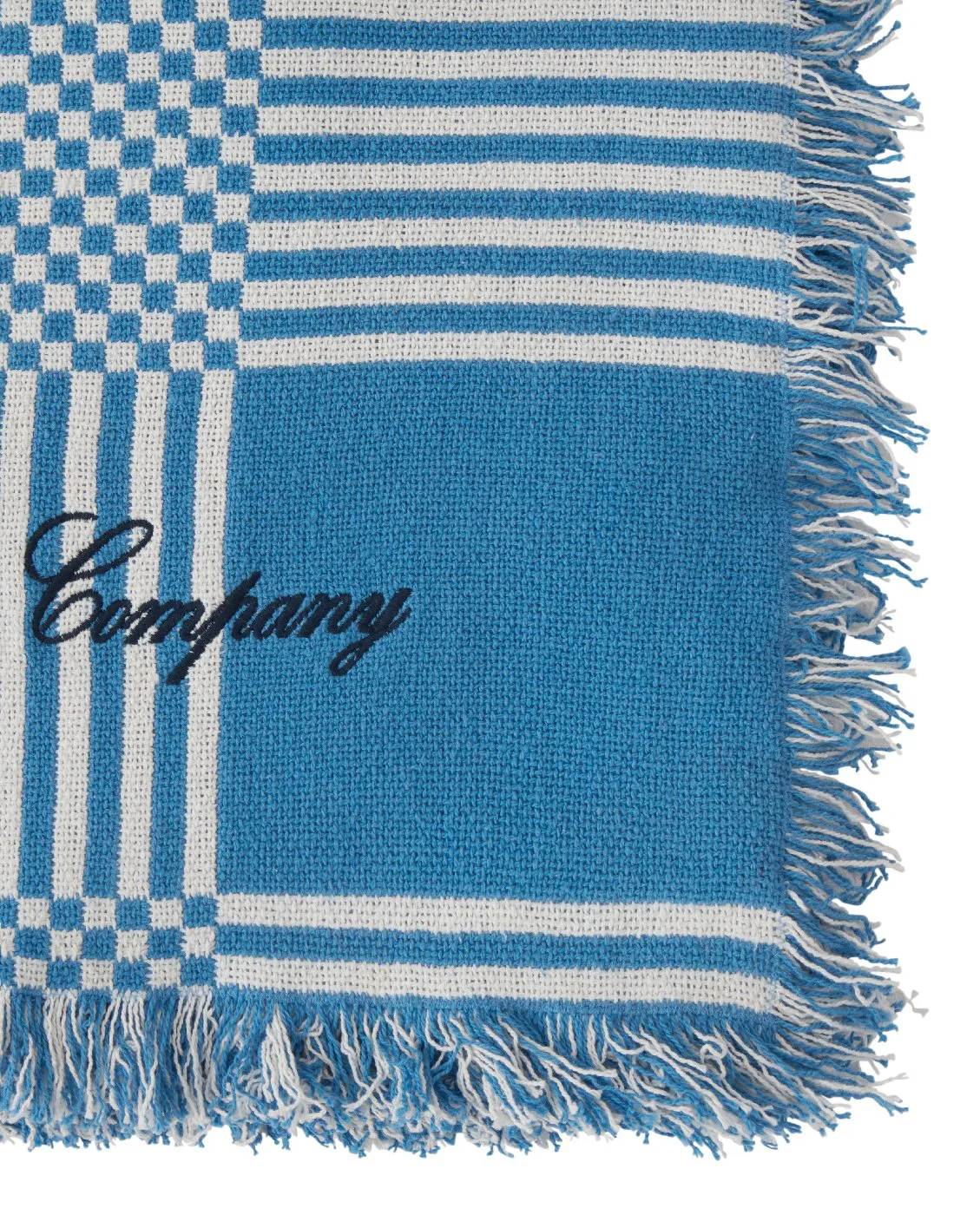 Checked Recycled Cotton picknickfilt 150x150 cm, Blue Lexington