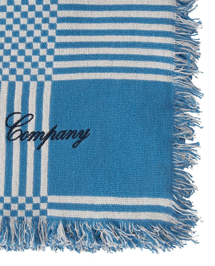 Checked Recycled Cotton picknickfilt 150x150 cm, Blue Lexington