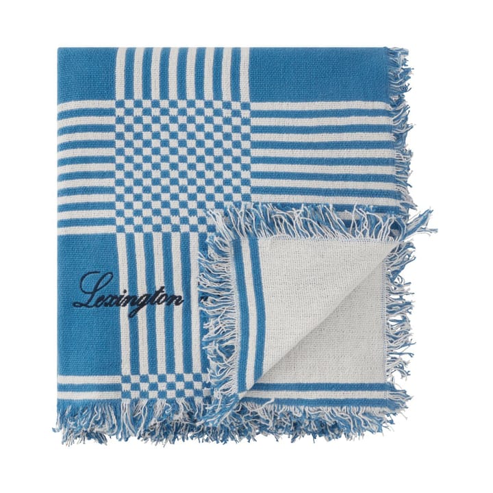 Checked Recycled Cotton picknickfilt 150x150 cm - Blue - Lexington