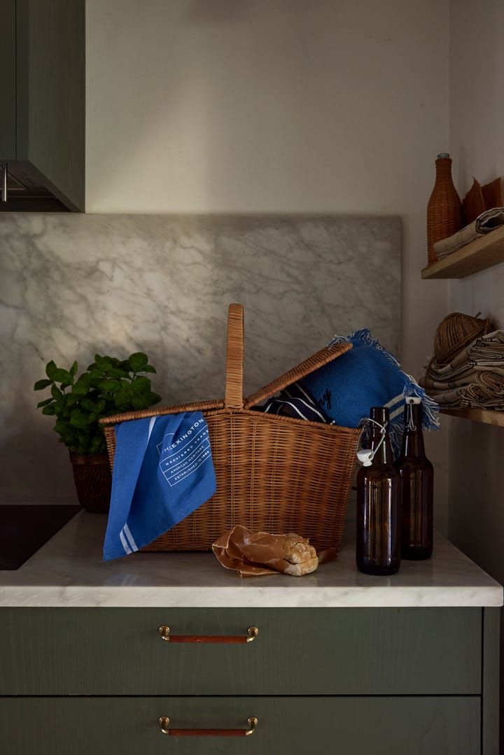 Checked Recycled Cotton picknickfilt 150x150 cm, Blue Lexington