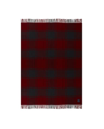 Checked Recycled ullpläd 130x170 cm - Red-dark grey - Lexington