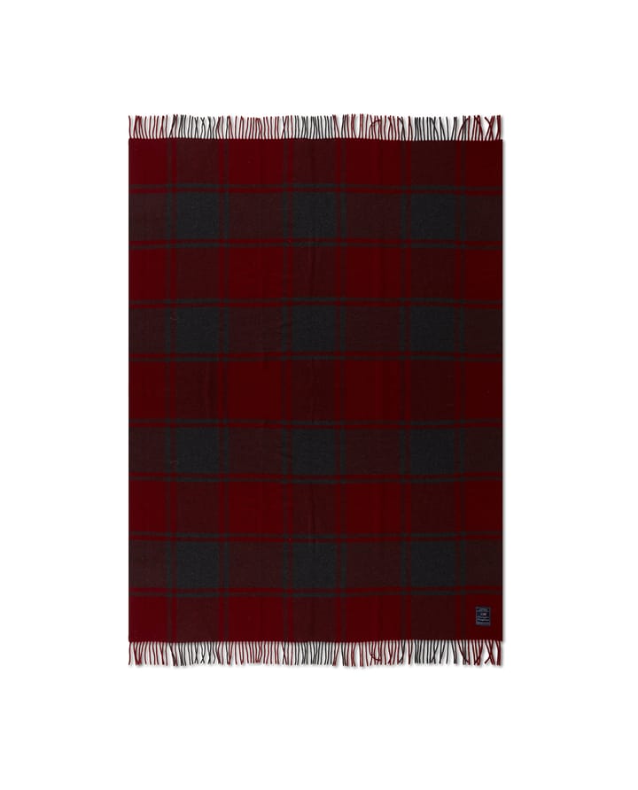 Checked Recycled ullpläd 130x170 cm, Red-dark grey Lexington