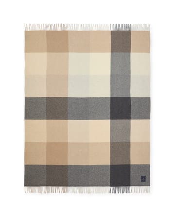 Checked Recycled Wool pläd 130x170 cm - Beige-gray - Lexington