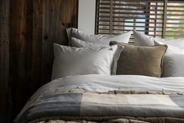 Checked Recycled Wool pläd 130x170 cm - Beige-gray - Lexington