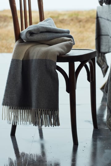 Checked Recycled Wool pläd 130x170 cm - Beige-gray - Lexington