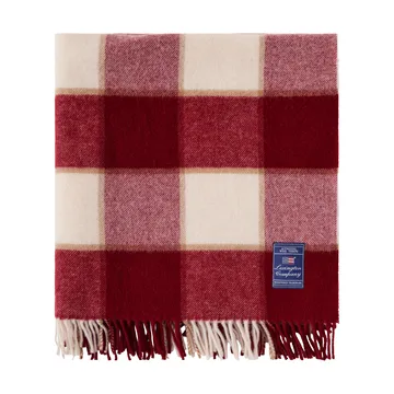 Checked Recycled Wool pläd 130x170 cm - Red-Light beige-beige - Lexington