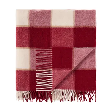 Checked Recycled Wool pläd 130x170 cm - Red-Light beige-beige - Lexington
