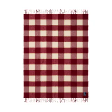 Checked Recycled Wool pläd 130x170 cm - Red-Light beige-beige - Lexington