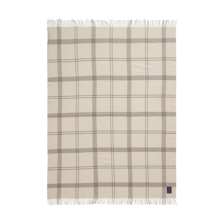 Checked Recycled Wool pläd 130x170 cm, White-dark gray Lexington