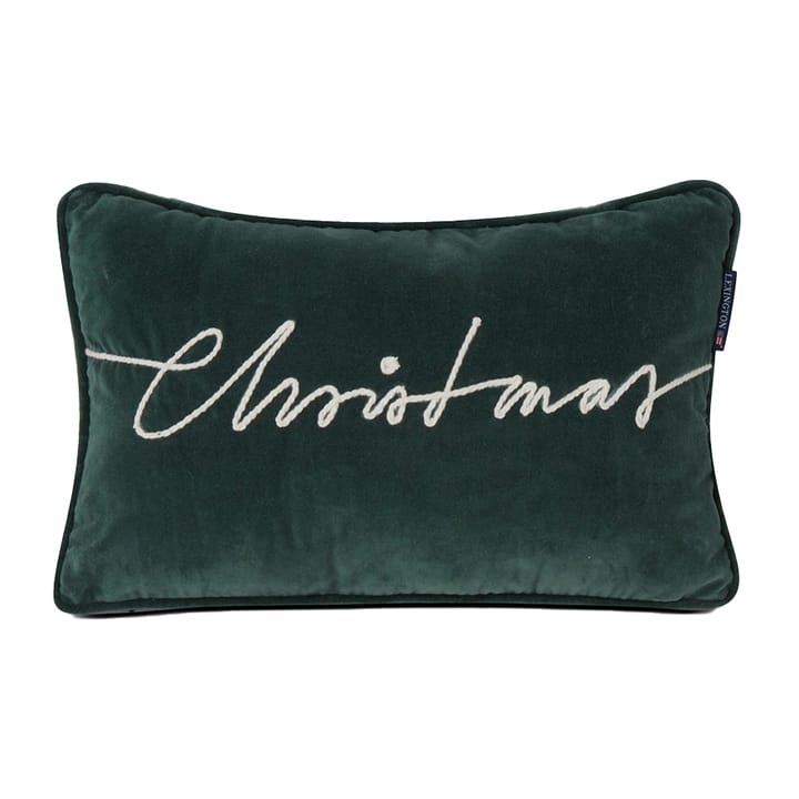 Christmas Cotton Velvet kudde 30x50 cm, Green Lexington