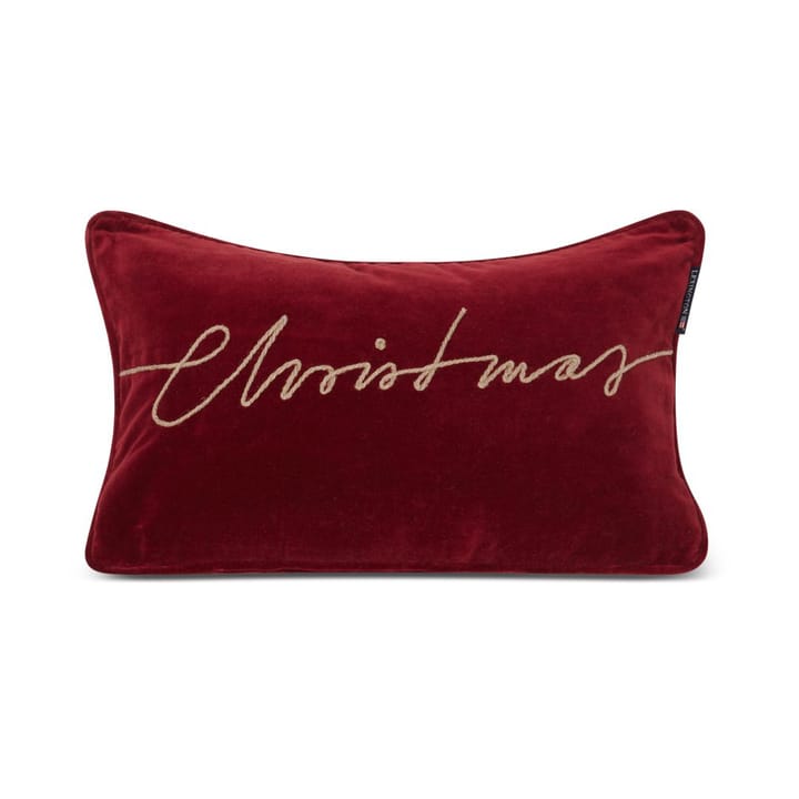 Christmas Organic Cotton Velvet kudde 30x50 cm, Red Lexington