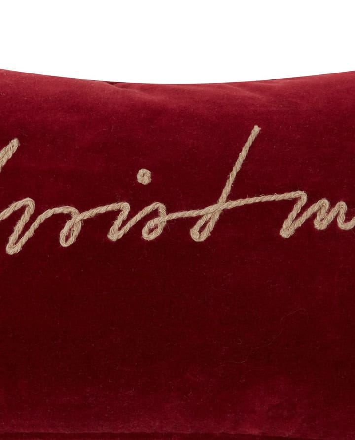 Christmas Organic Cotton Velvet kudde 30x50 cm, Red Lexington