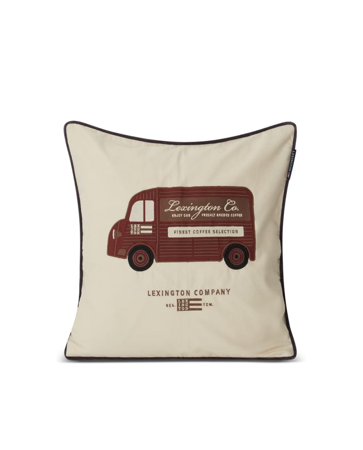 Coffee Truck kuddfodral 50x50 cm bomullstwill - Beige-brun - Lexington