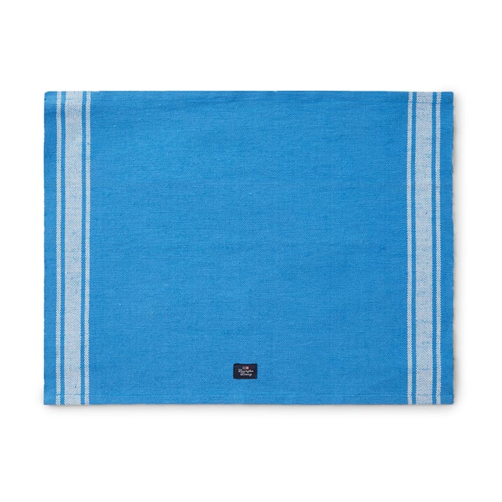 Cotton Jute Placemat with Side Stripes 40x50 cm, Blå-vit Lexington