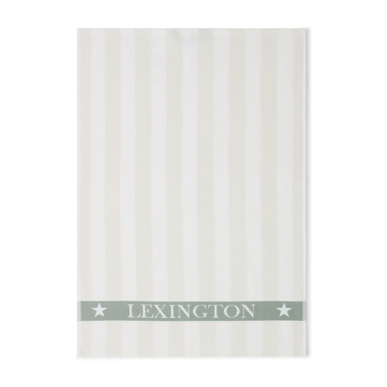 Cotton Terry Logo kökshandduk 50x70 cm, Light beige-white-green Lexington