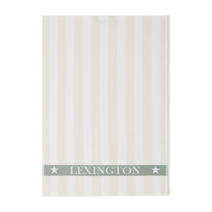 Cotton Terry Logo kökshandduk 50x70 cm, Light beige-white-green Lexington