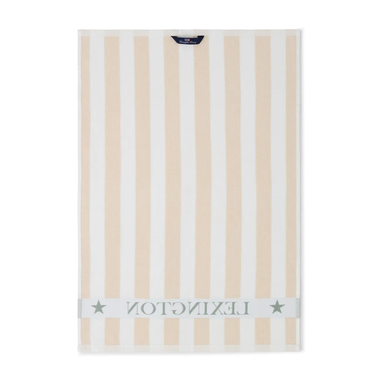 Cotton Terry Logo kökshandduk 50x70 cm, Light beige-white-green Lexington
