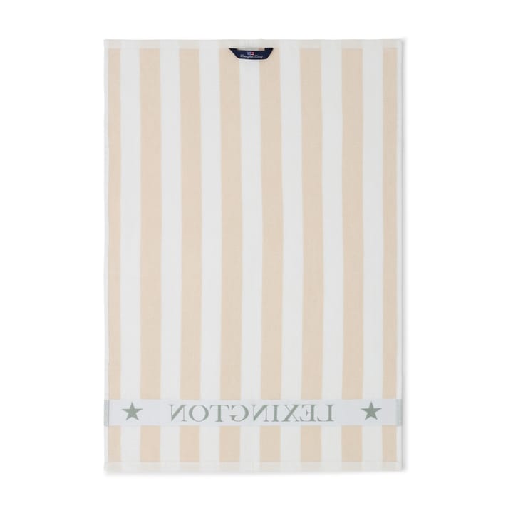 Cotton Terry Logo kökshandduk 50x70 cm, Light beige-white-green Lexington