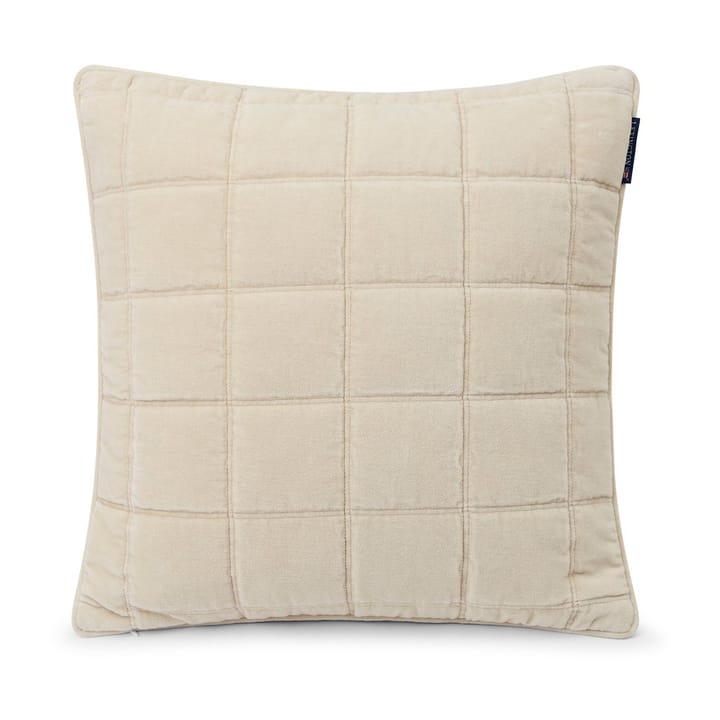 Cotton Velvet quilted kuddfodral 50x50 cm, Light beige Lexington