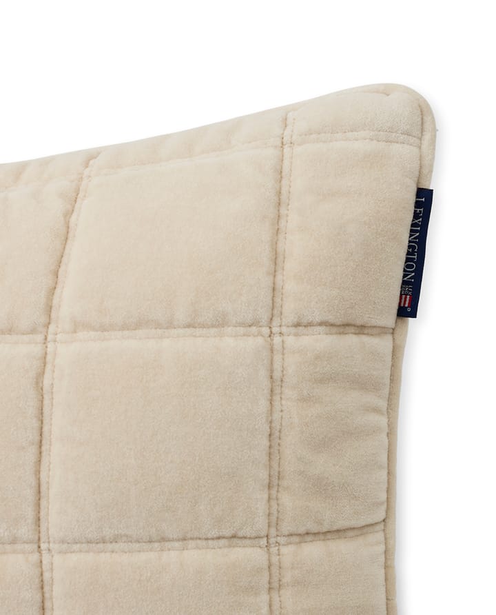 Cotton Velvet quilted kuddfodral 50x50 cm, Light beige Lexington