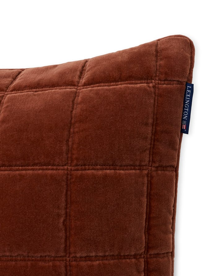 Cotton Velvet quilted kuddfodral 50x50 cm, Rustic brown Lexington