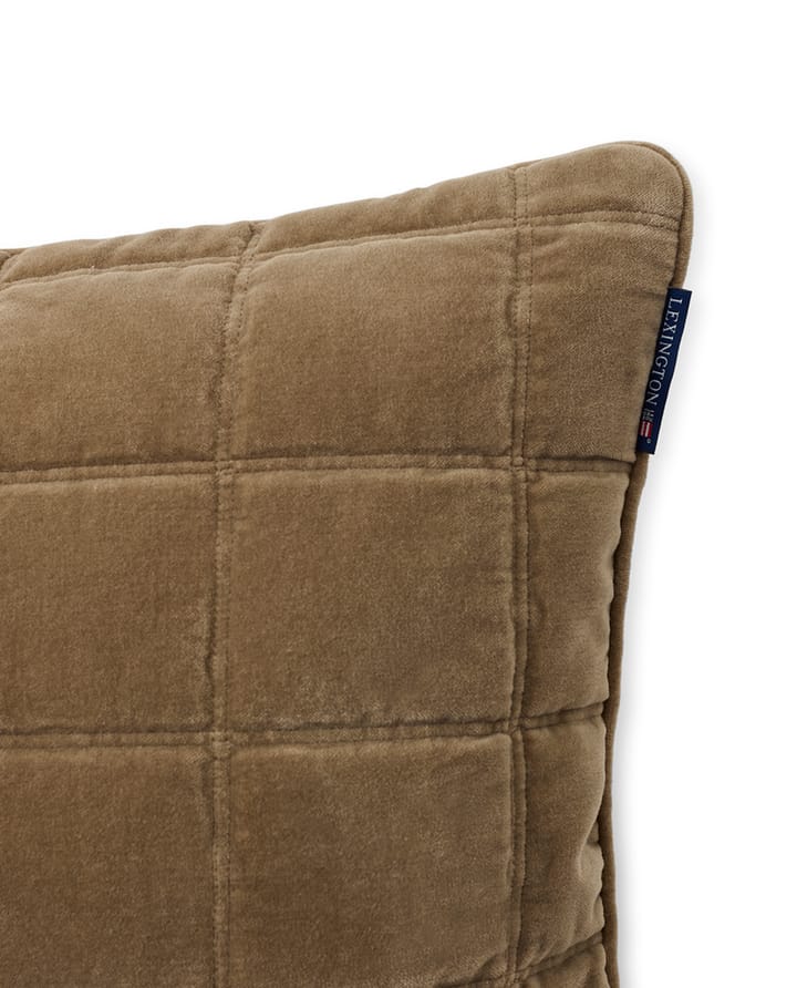 Cotton Velvet quilted kuddfodral 50x50 cm, Walnut Lexington
