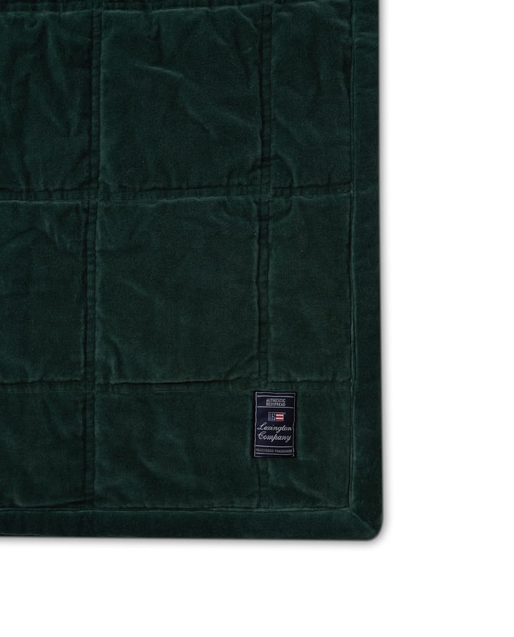 Cotton Velvet quilted överkast 160x240 cm - Green - Lexington