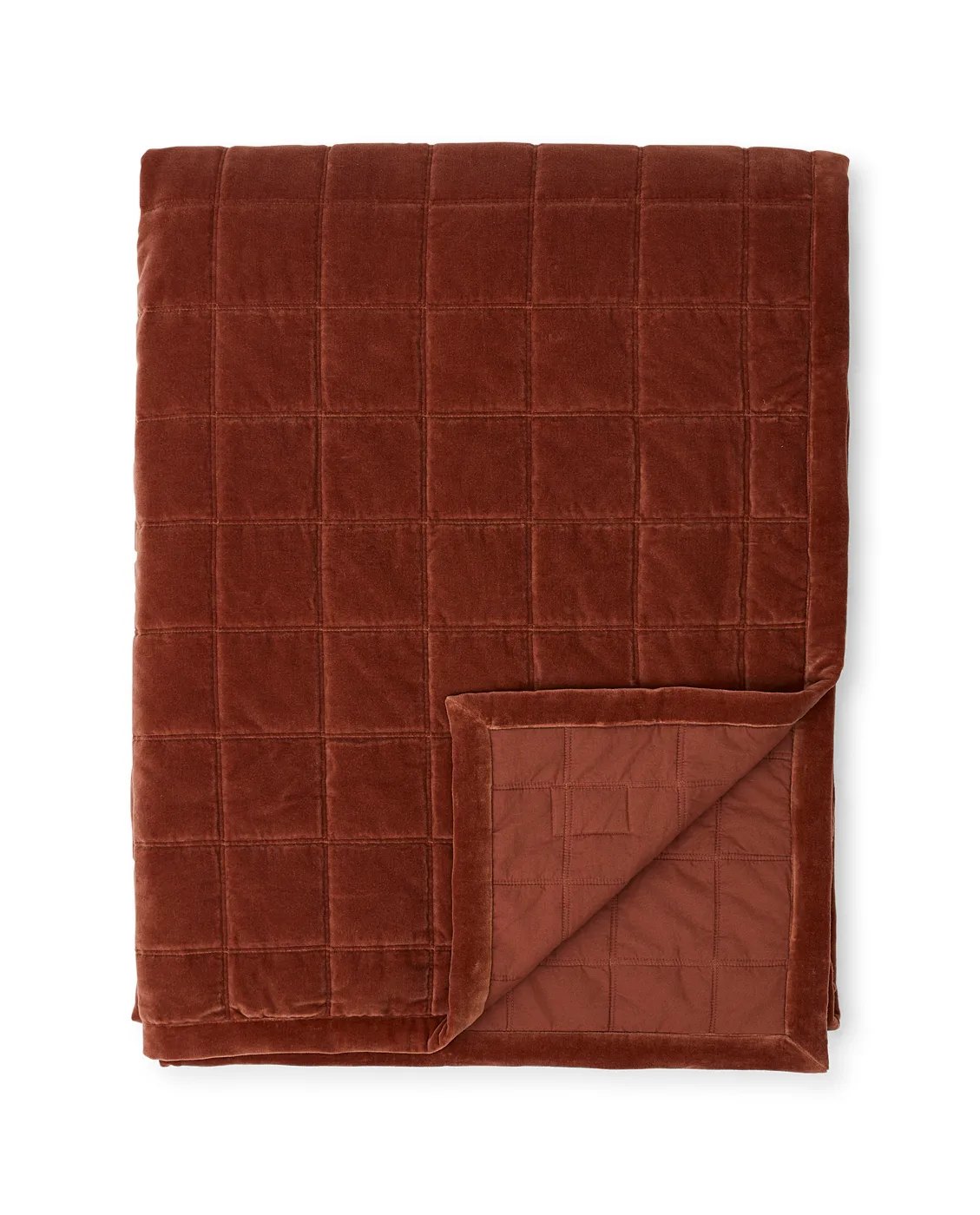 Cotton Velvet quilted överkast 160x240 cm, Rustic Brown Lexington