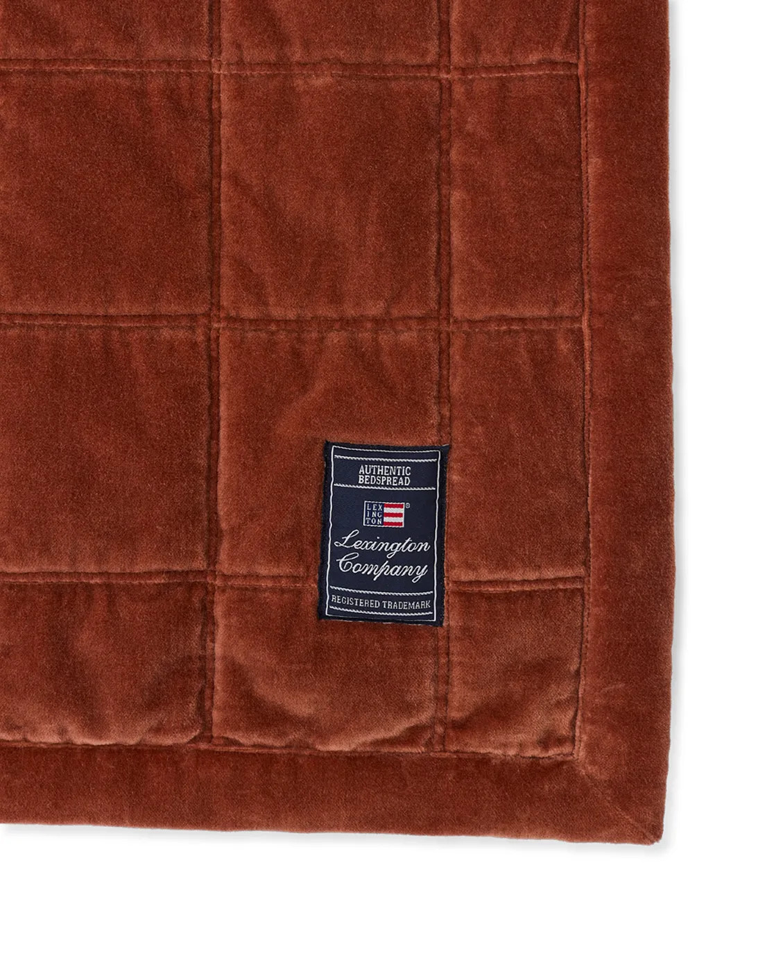 Cotton Velvet quilted överkast 160x240 cm, Rustic Brown Lexington