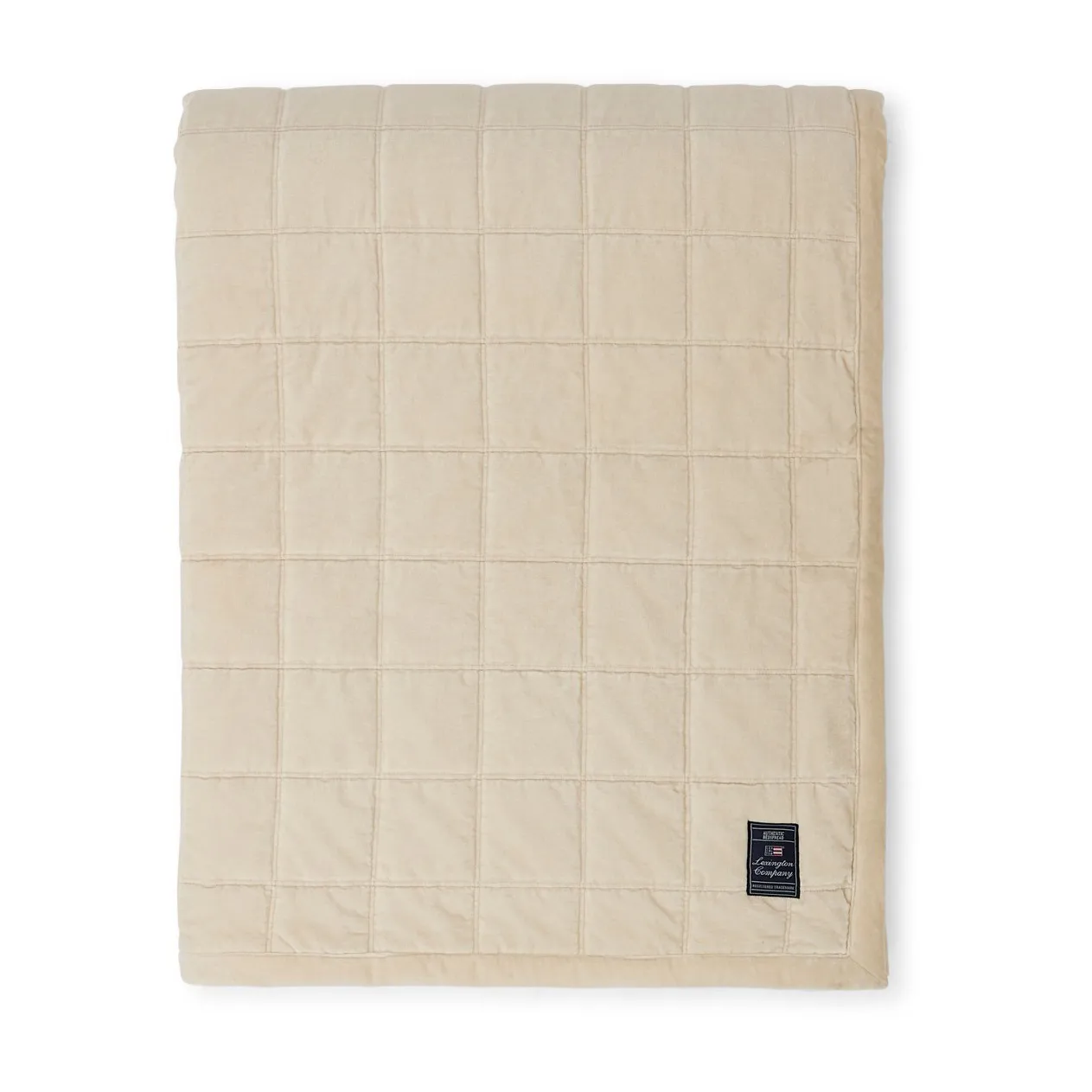 Cotton Velvet quilted överkast 240x260 cm, Light beige Lexington