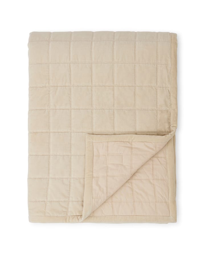 Cotton Velvet quilted överkast 240x260 cm - Light beige - Lexington