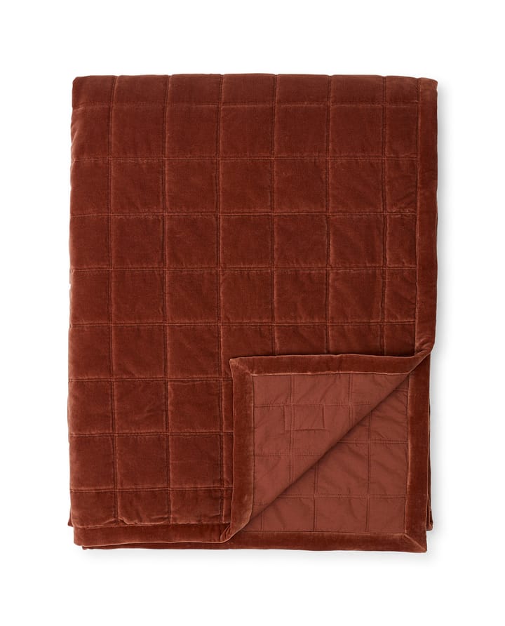 Cotton Velvet quilted överkast 240x260 cm - Rustic Brown - Lexington