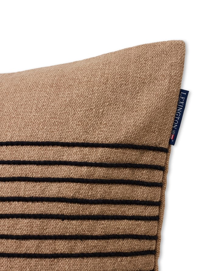 Deco Striped Cotton Canvas kuddfodral 50x50 cm, Beige-gray Lexington