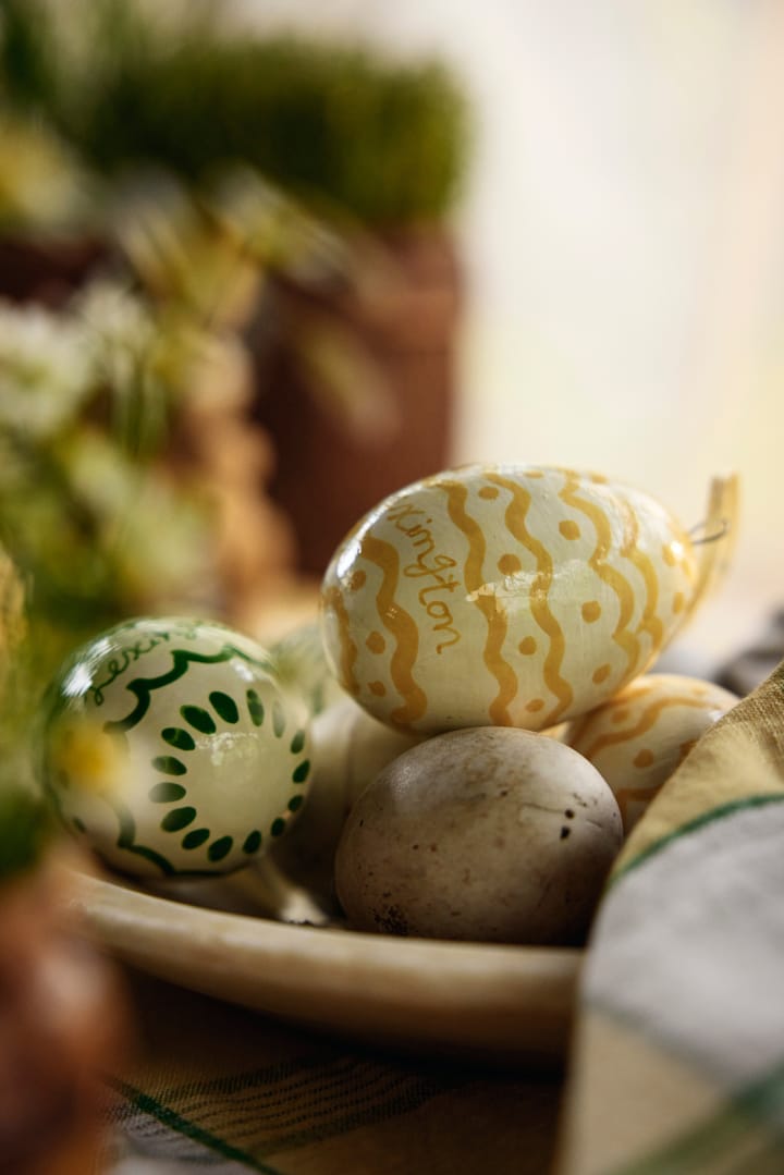 Easter Eggs in Papier Maché påskhänge 2-pack - Green-yellow - Lexington