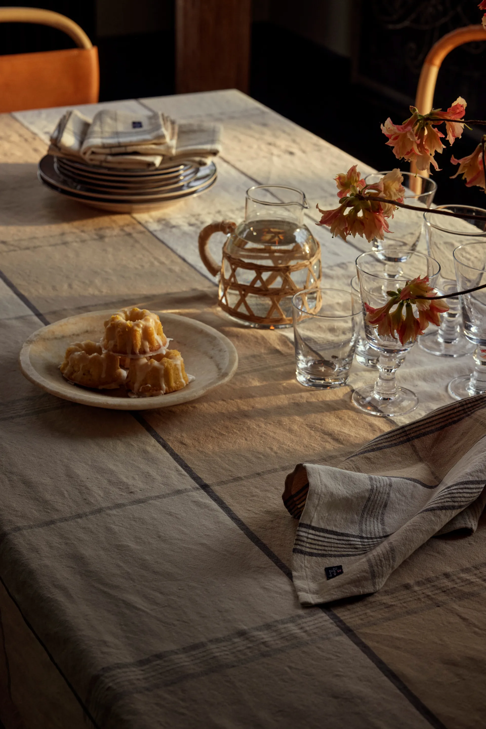 Easter Linen/Cotton bordsduk 150x250 cm, Yellow-green Lexington