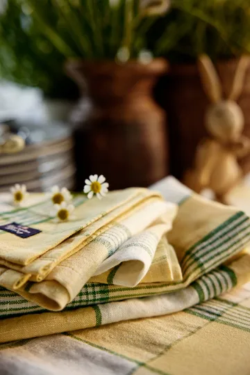 Easter Linen/Cotton tygservett 50x50 cm - Yellow-green - Lexington