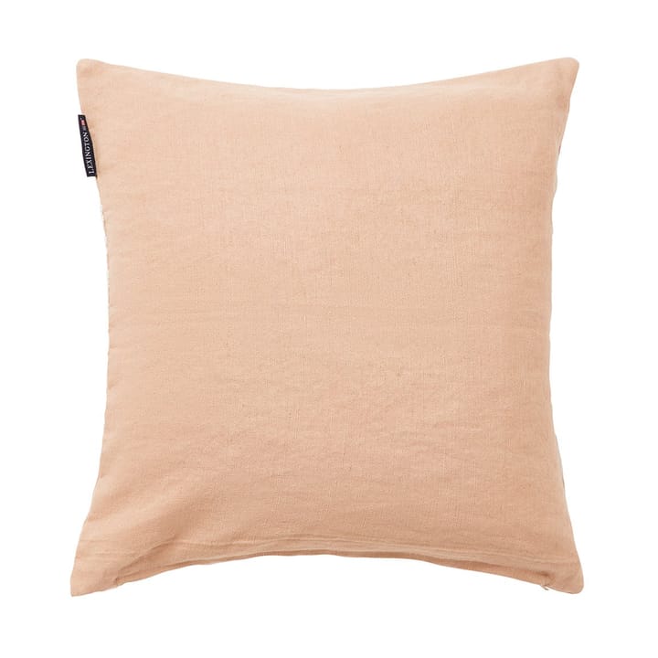 Emboidery Striped Linen/Cotton kuddfodral 50x50 cm, Beige-white Lexington