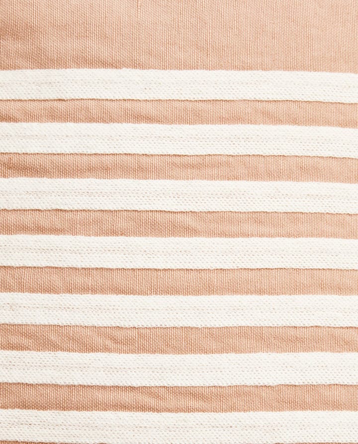 Emboidery Striped Linen/Cotton kuddfodral 50x50 cm, Beige-white Lexington
