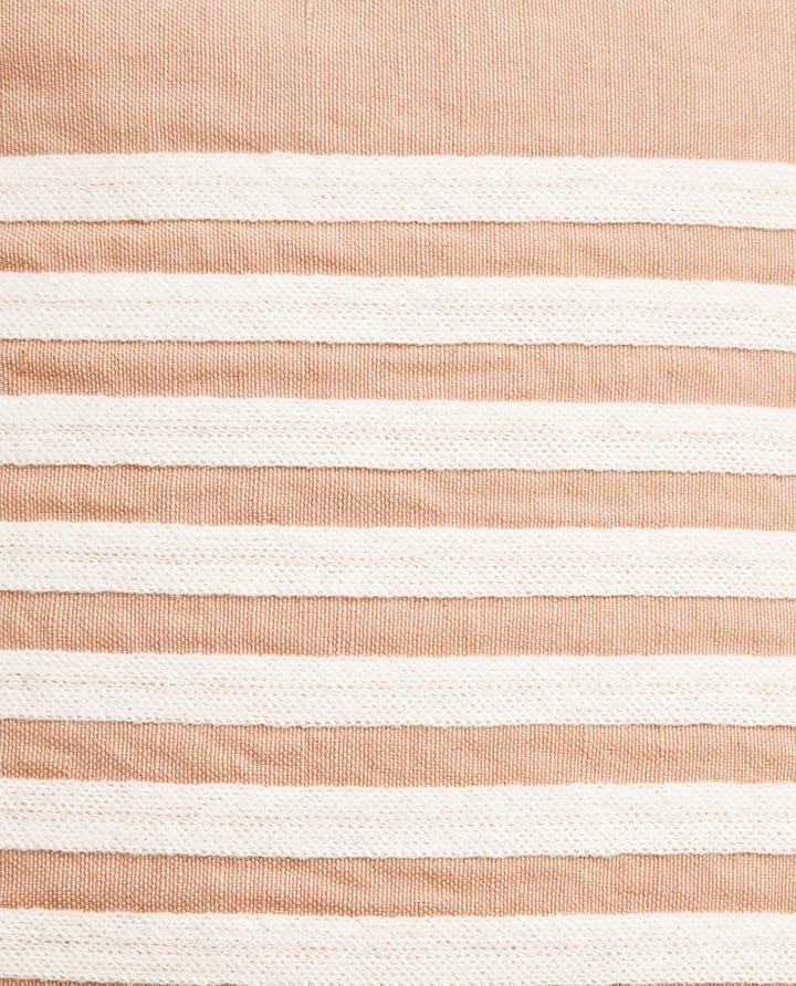 Emboidery Striped Linen/Cotton kuddfodral 50x50 cm - Beige-white - Lexington