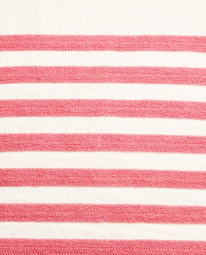 Emboidery Striped Linen/Cotton kuddfodral 50x50 cm, Off White-red Lexington