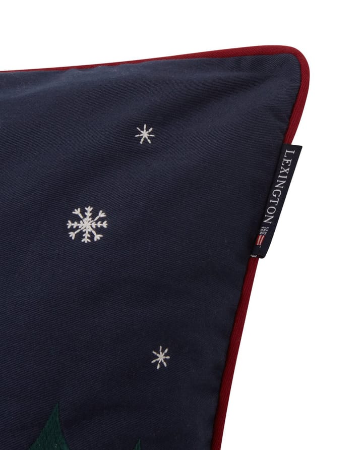 Evening Skis Org Cotton Twill kuddfodral 50x50 cm, Dark blue-white multi Lexington