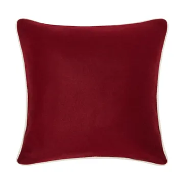 Flower Embroidered Wool Mix kuddfodral 50x50 cm - Red-Light beige - Lexington