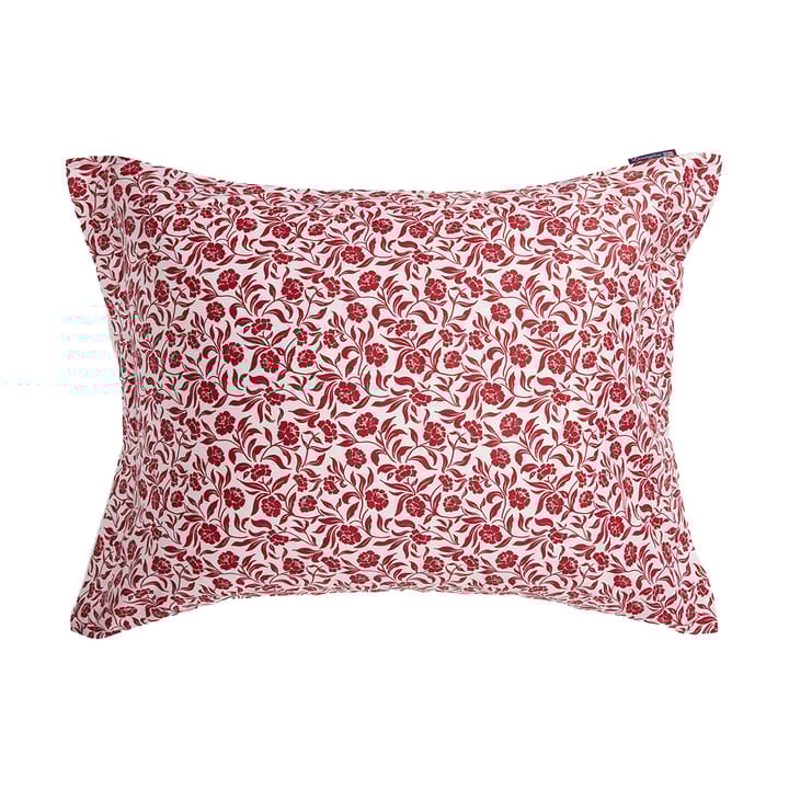 Flower printed cotton sateen örngott 50x60 cm - Vit-röd - Lexington